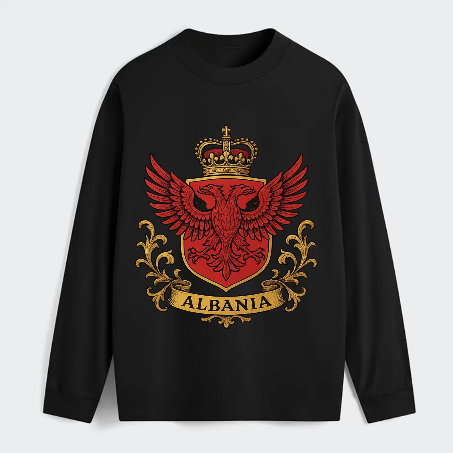Albania Heritage Badge - Classic Long Sleeve Shirt - Black