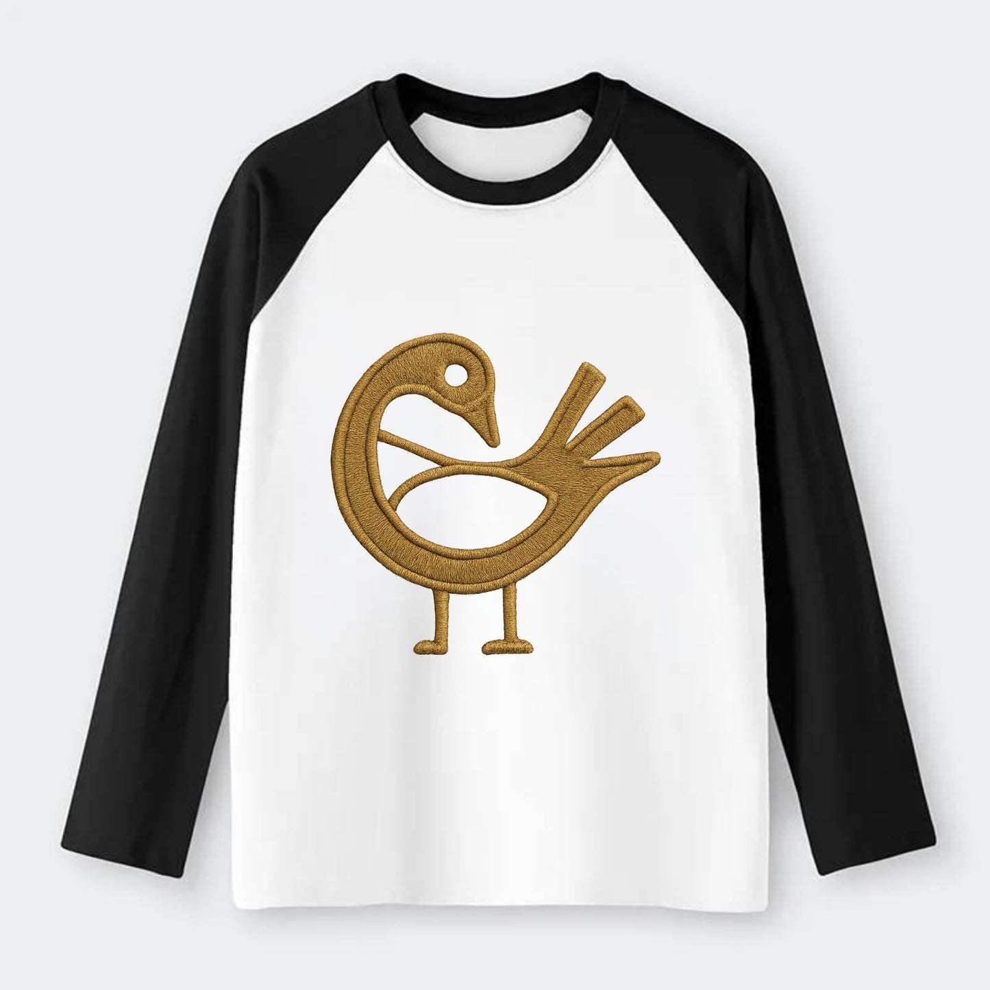 Adinkra Sankofa  - Raglan Long Sleeve T-Shirt - Black