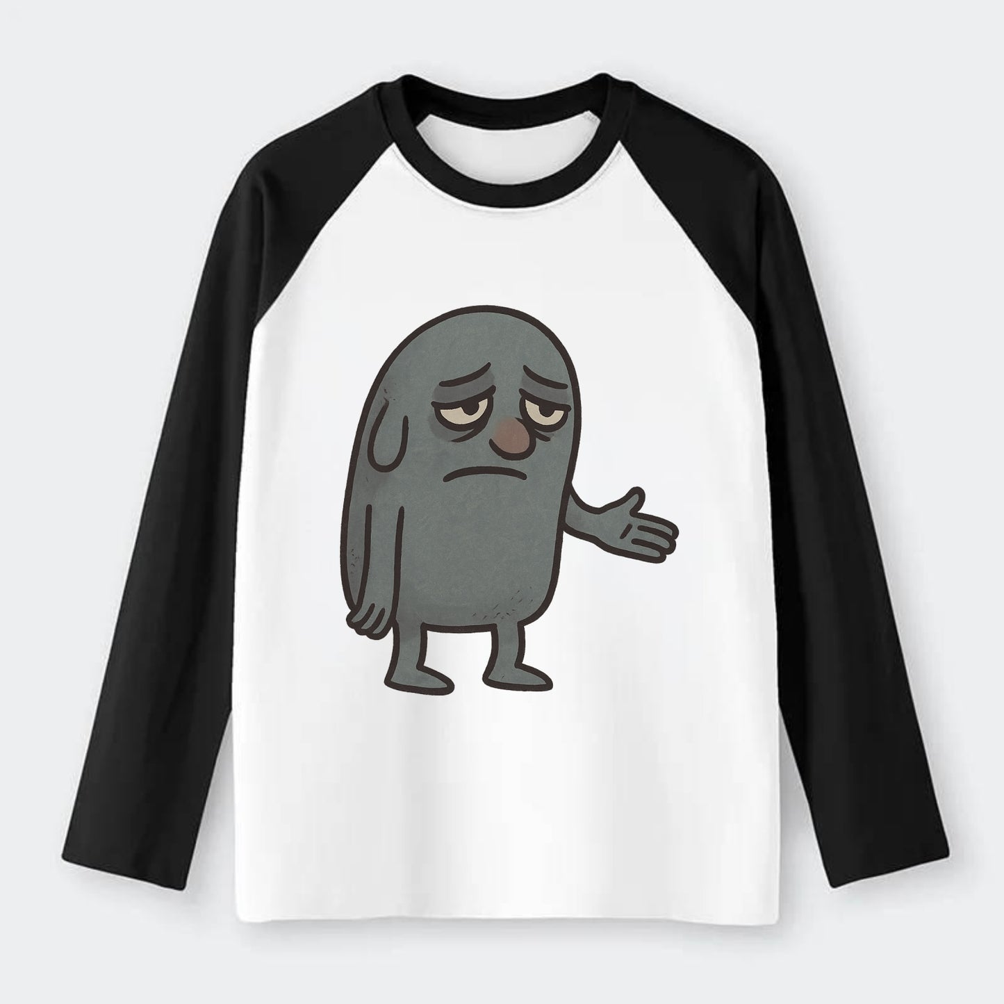 FOLLOWERS ARE GHOSTS | Transparent crowd following - Raglan Long Sleeve T-Shirt - Black