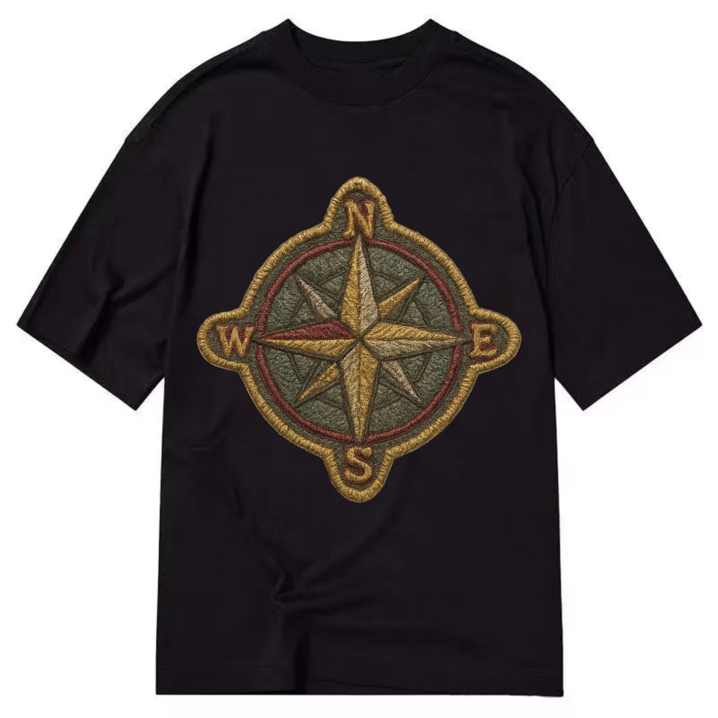 Compass rose with cardinal directions - explorer symbol - Classic T-shirt - Black