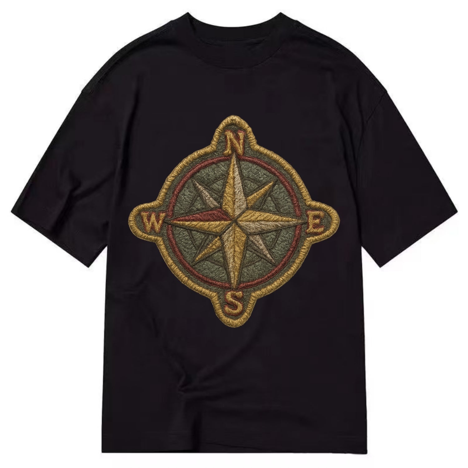 Compass rose with cardinal directions - explorer symbol - Classic T-shirt - Black