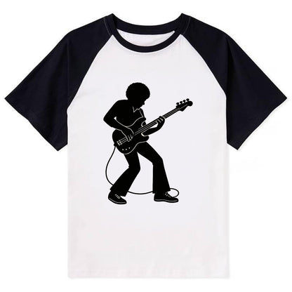Bass guitarist slap technique - Contrast Raglan T-shirt - Black