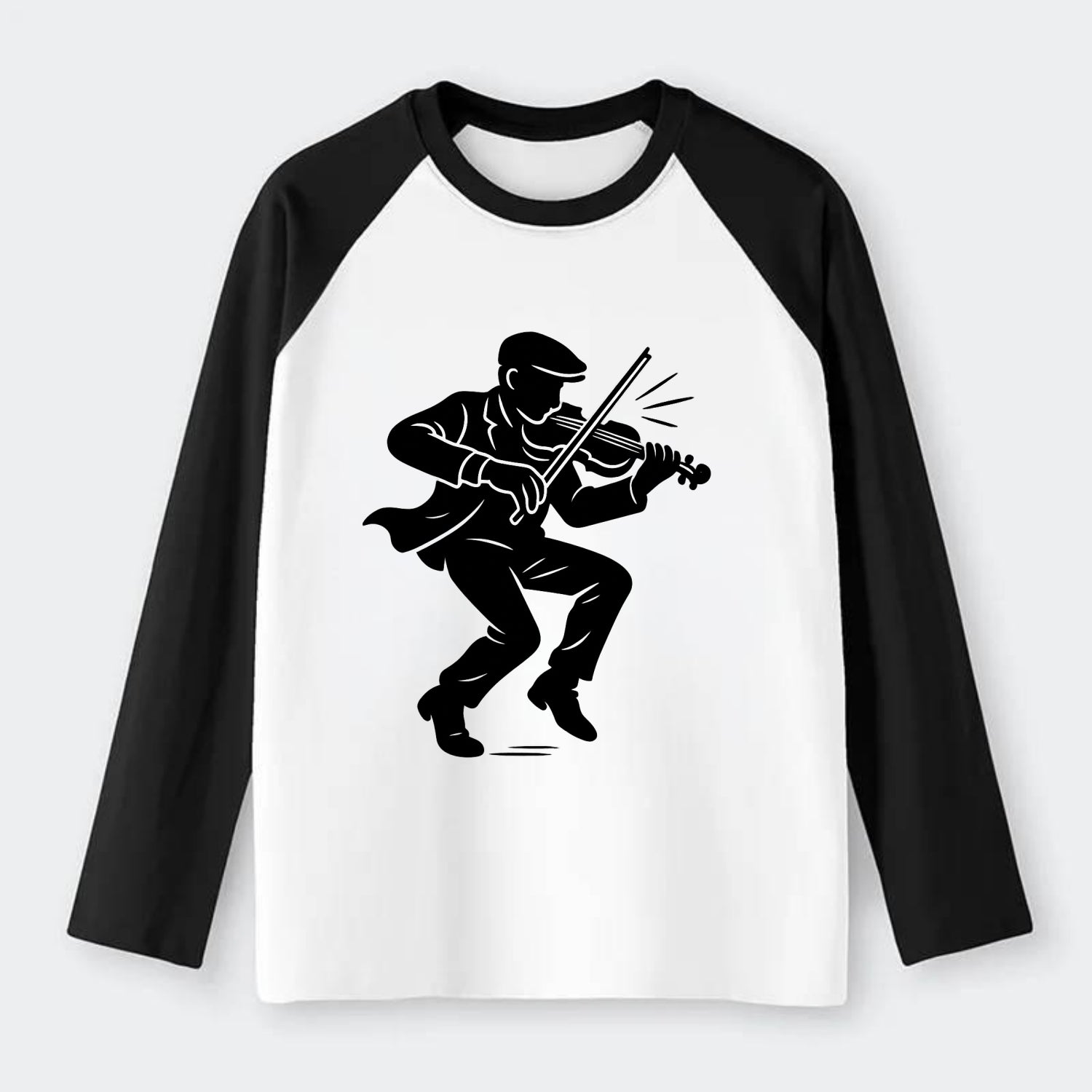 Irish folk musician traditional jig - Raglan Long Sleeve T-Shirt - Black