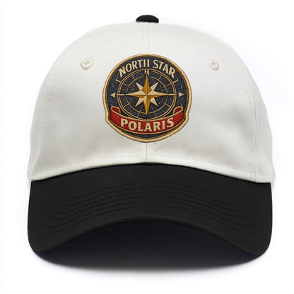 NORTH STAR POLARIS - guiding star in gold and white , navigation - Two Tone Cap - Black