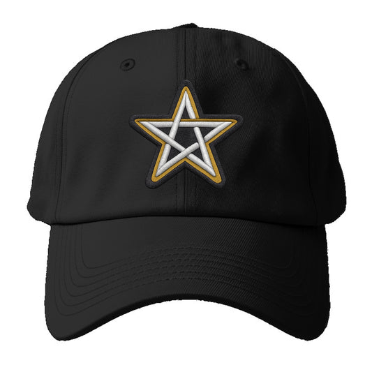PENTAGRAM STAR - five point star in silver , protection - Baseball Cap - Black