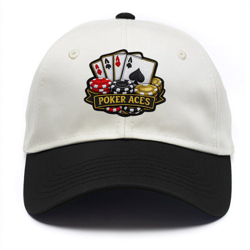POKER ACES - four aces with chips in red, black and gold - Two Tone Cap