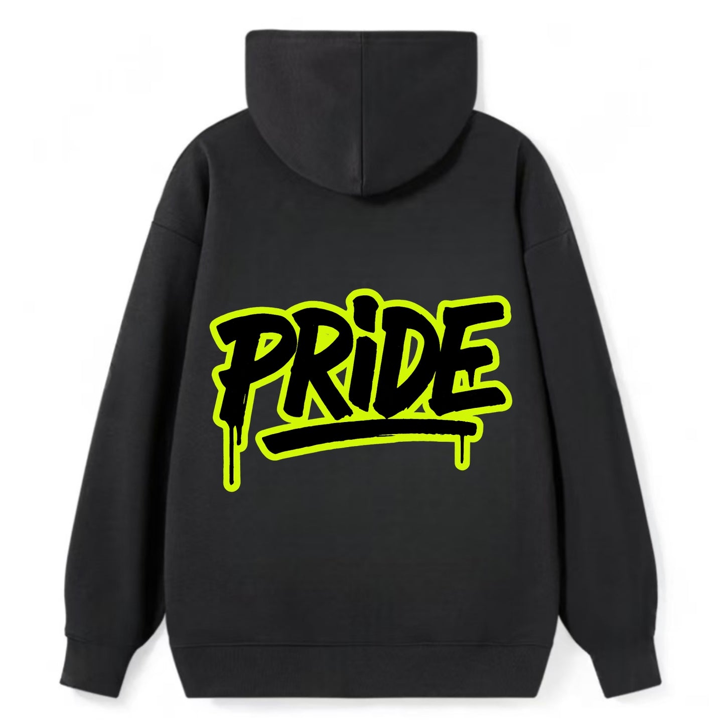 Bold typography design - "PRIDE" - dignified satisfaction, honor - Classic Pullover Hoodie - Black