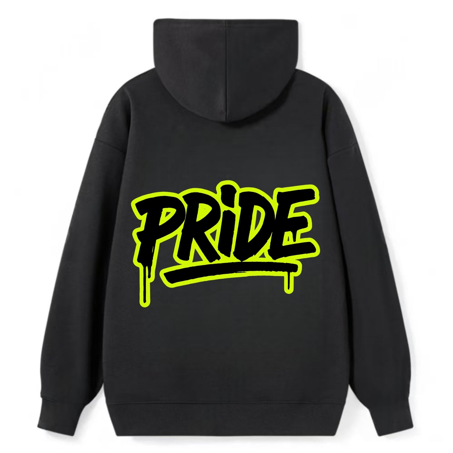 Bold typography design - "PRIDE" - dignified satisfaction, honor - Classic Pullover Hoodie - Black