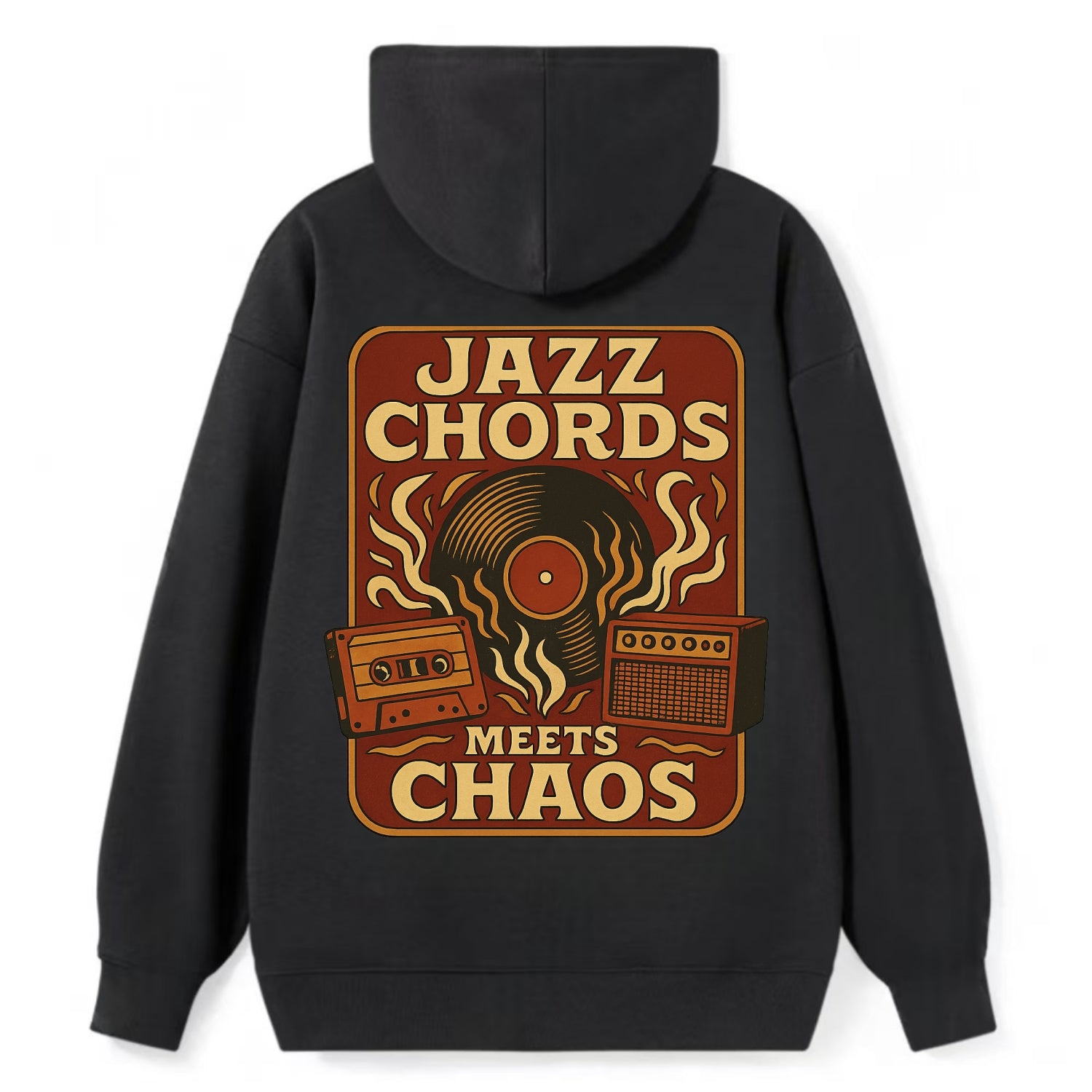 Jazz chords with hyperpop energy - "Jazz Meets Chaos" - unexpected fusion - Classic Pullover Hoodie - Black