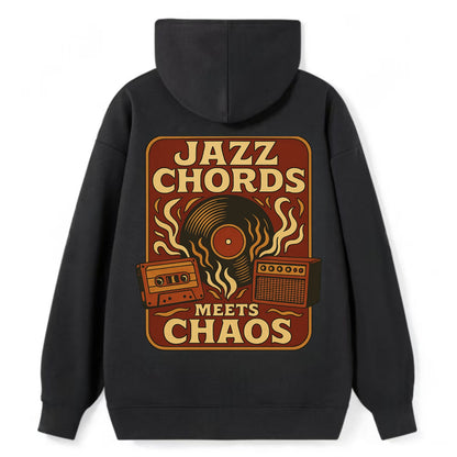 Jazz chords with hyperpop energy - "Jazz Meets Chaos" - unexpected fusion - Classic Pullover Hoodie - Black