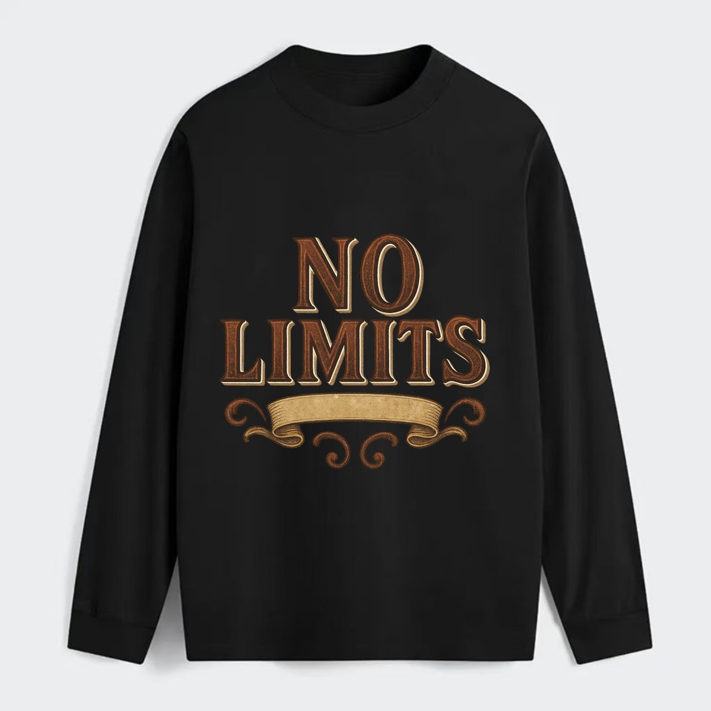 Bold typography design - "NO LIMITS" - boundless potential - Classic Long Sleeve Shirt - Black
