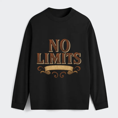 Bold typography design - "NO LIMITS" - boundless potential - Classic Long Sleeve Shirt - Black