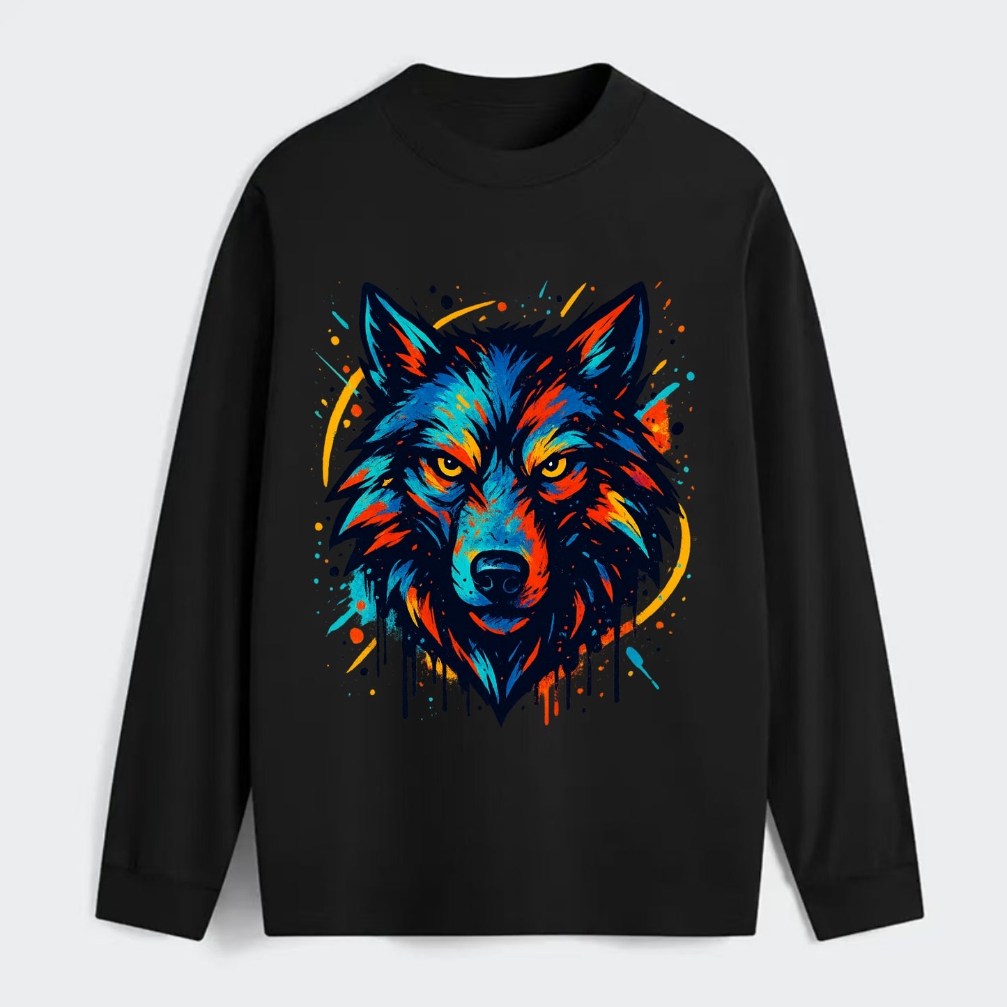 Alpha Wolf Leader  - Classic Long Sleeve Shirt - Black