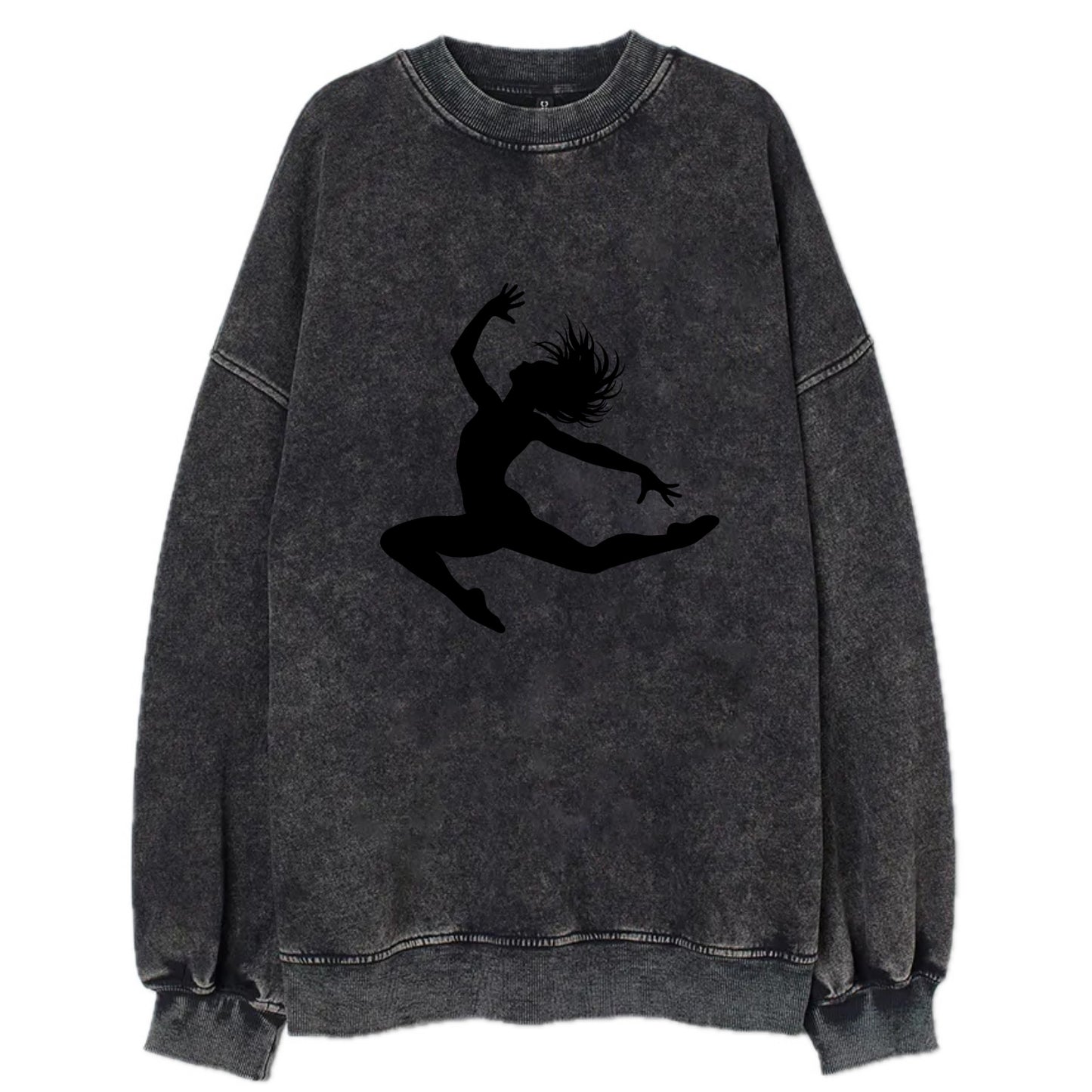 Contemporary dancer leap mid-air - Vintage Sweatshirt - Black