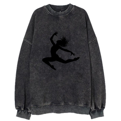Contemporary dancer leap mid-air - Vintage Sweatshirt - Black