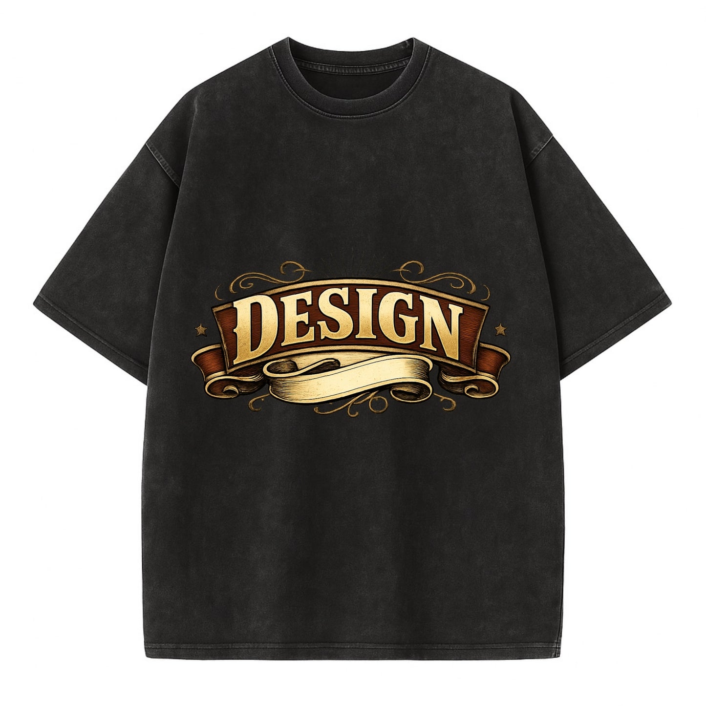 Bold typography design - "DESIGN" - intentional creation, aesthetic planning - Vintage T-shirt - Black