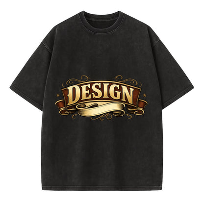 Bold typography design - "DESIGN" - intentional creation, aesthetic planning - Vintage T-shirt - Black