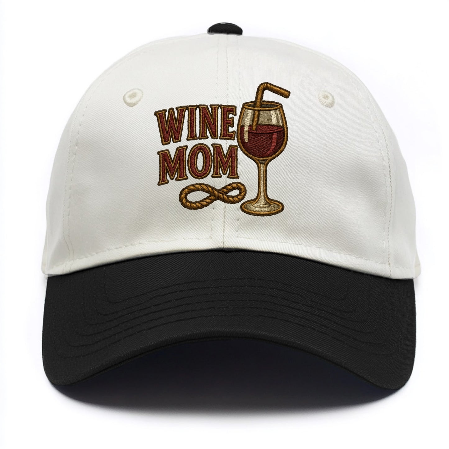 Wine Mom  - Two Tone Cap - Black
