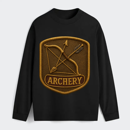 Bow and arrow crossed - archery enthusiast - Classic Long Sleeve Shirt - Black