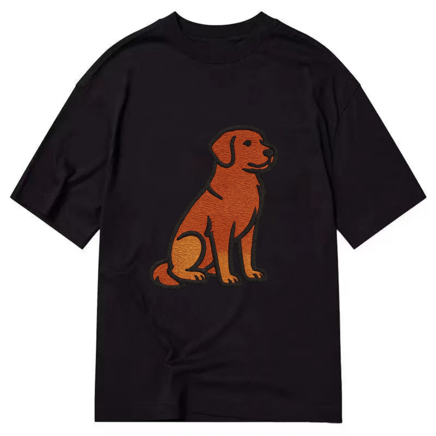 Nova Scotia Duck Tolling Retriever - Red embroidered pose - Classic T-shirt - Black