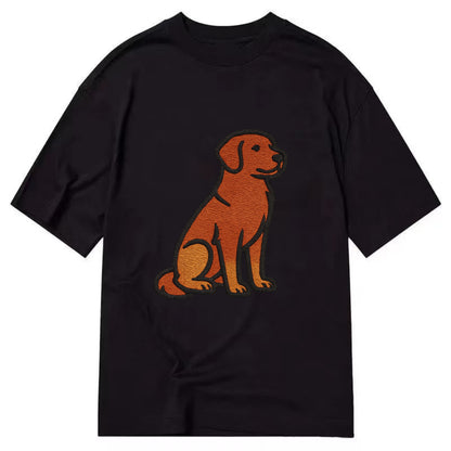 Nova Scotia Duck Tolling Retriever - Red embroidered pose - Classic T-shirt - Black