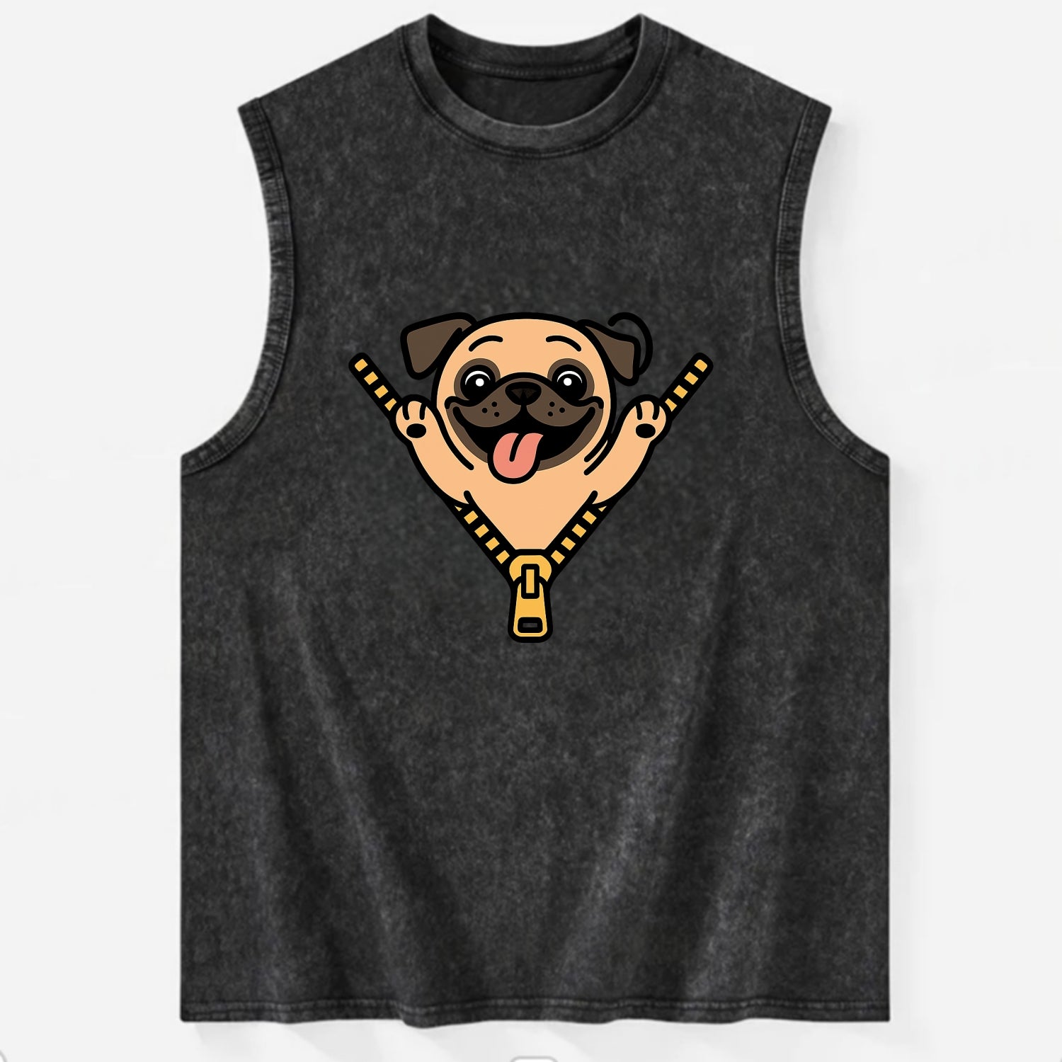 Pug - Vintage Washed Tank - Black