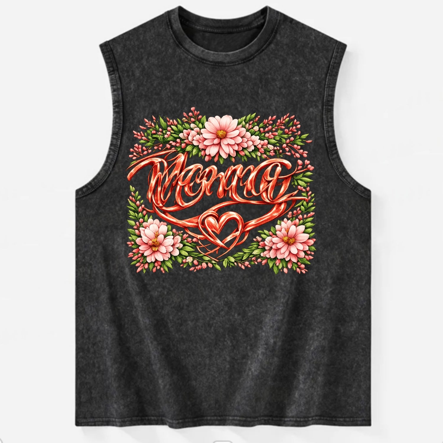 Mama Script - Vintage Washed Tank - Black