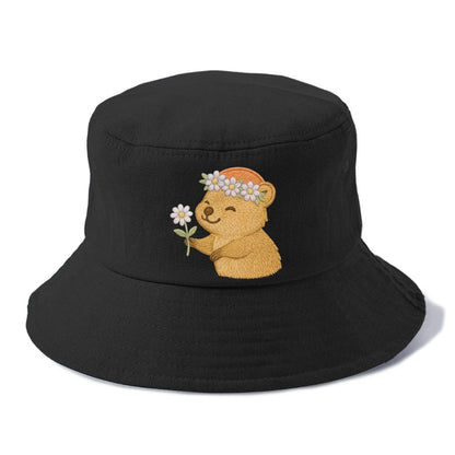 Quokka Daisy Chain - Bucket Hat - Black