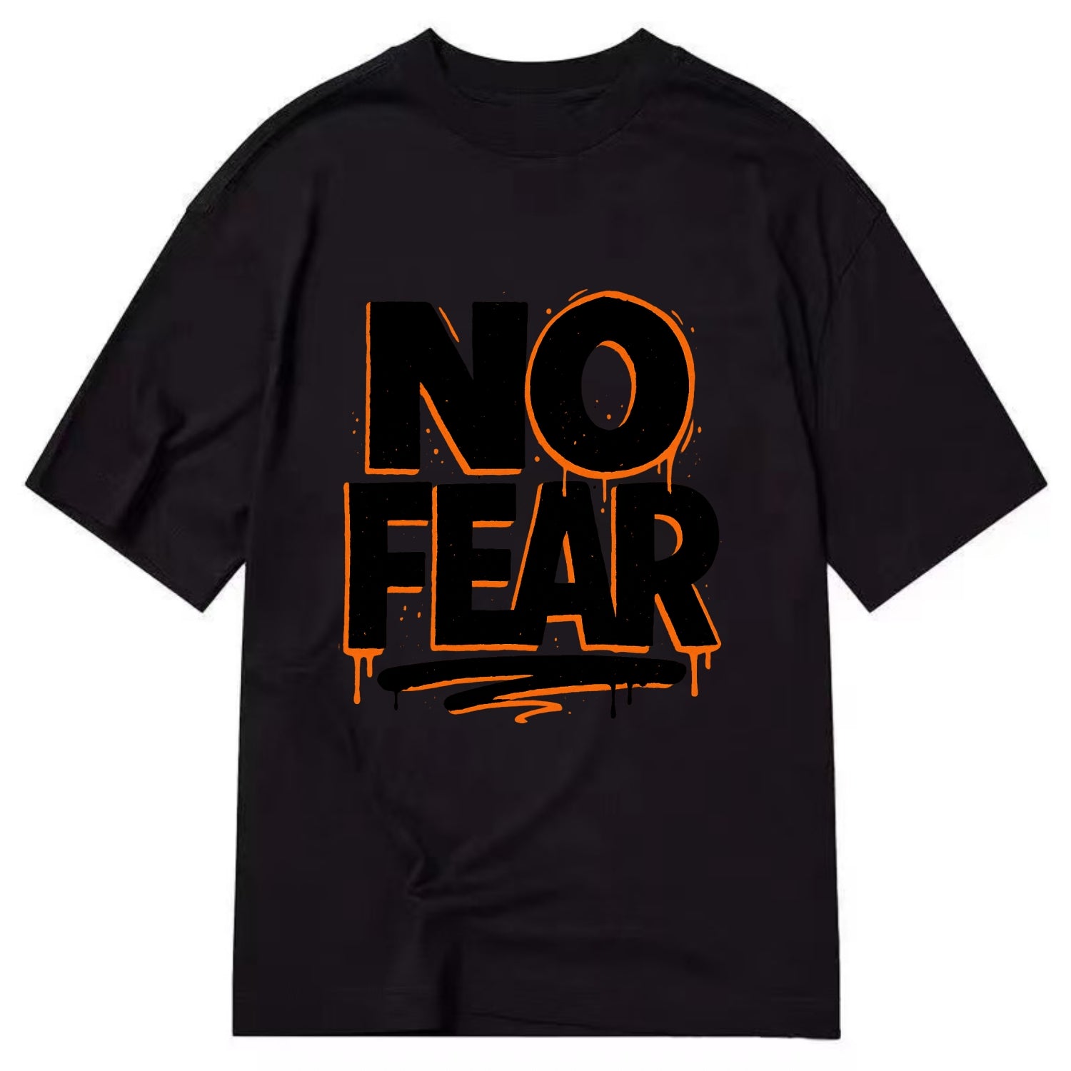 Bold typography design - "NO FEAR" - courage, bravery - Classic T-shirt - Black
