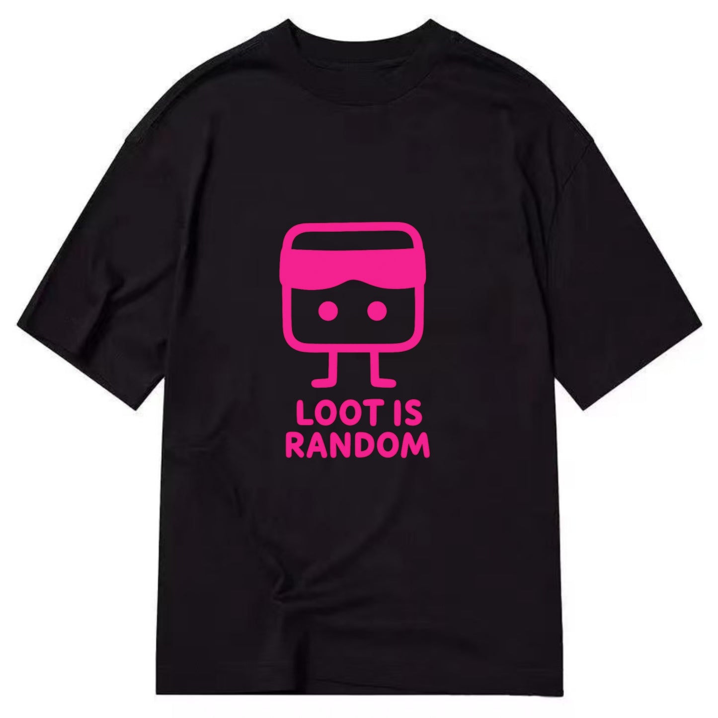 LOOT IS RANDOM | Dice wearing blindfold - Classic T-shirt - Black