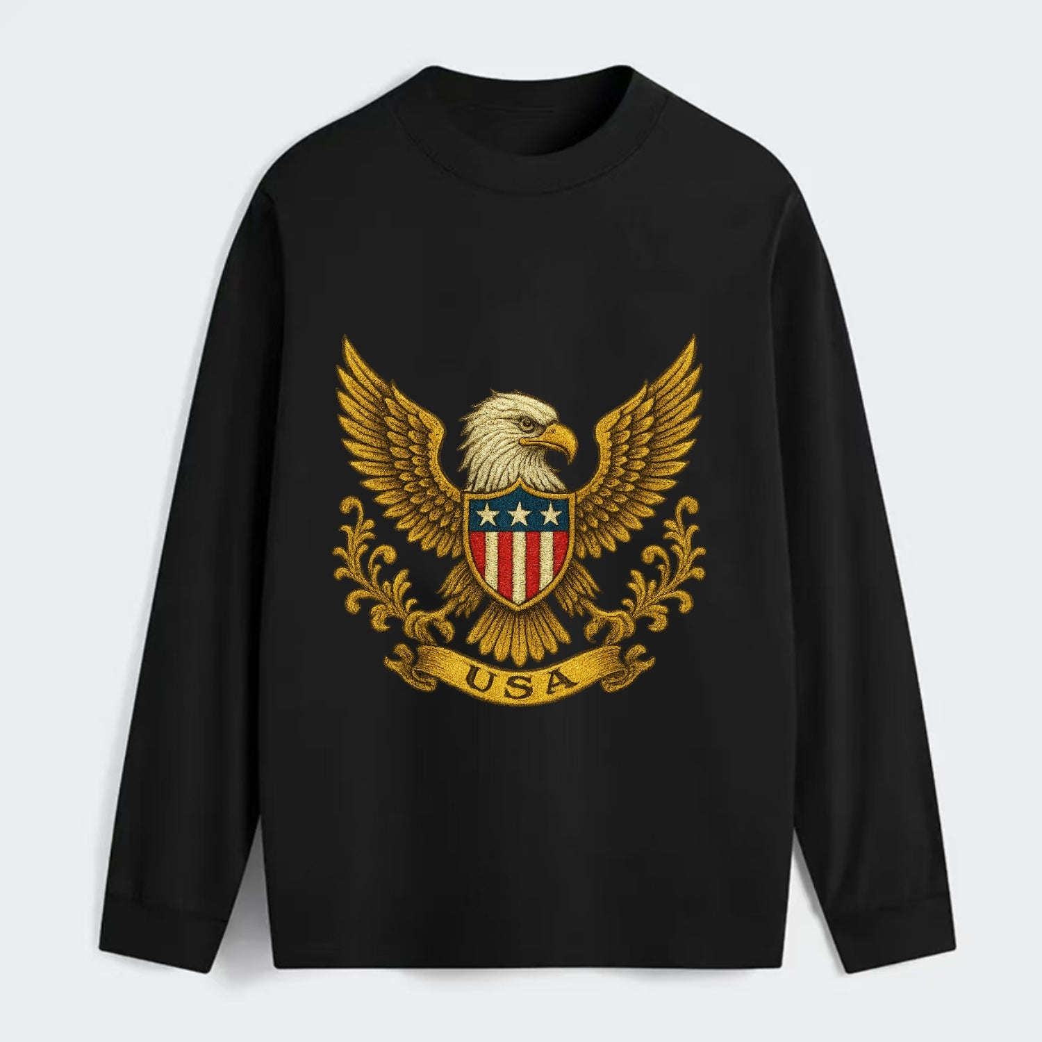 Usa Heritage Eagle 2 - Classic Long Sleeve Shirt - Black