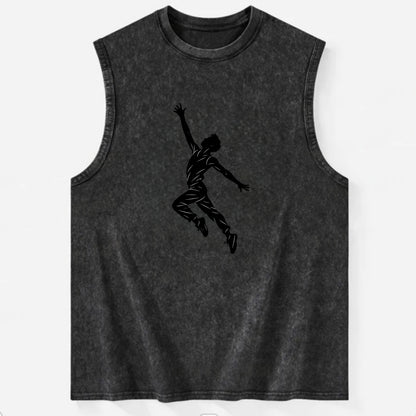 Modern dancer reaching skyward - Vintage Washed Tank - Black