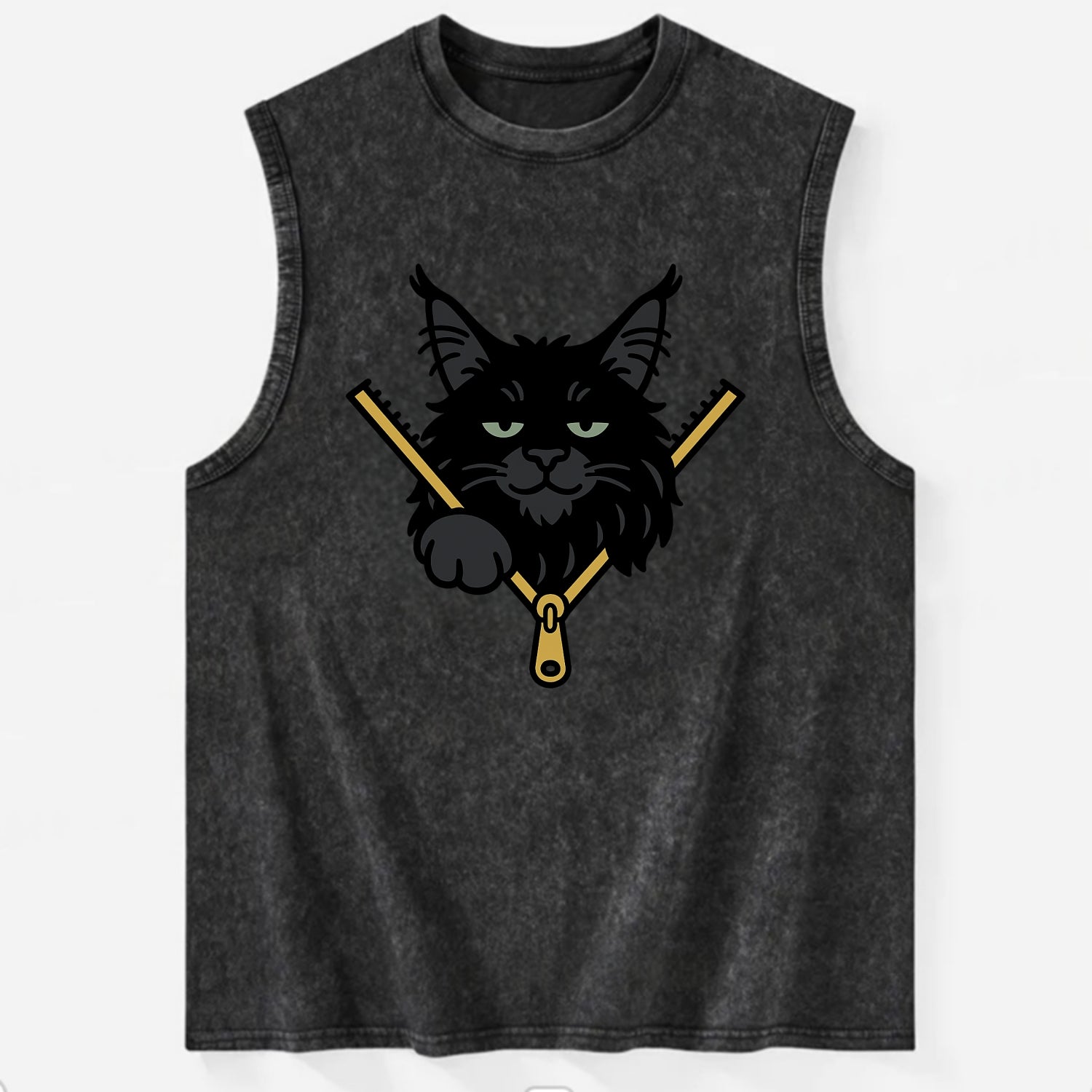 Black Maine Coon - Vintage Washed Tank - Black