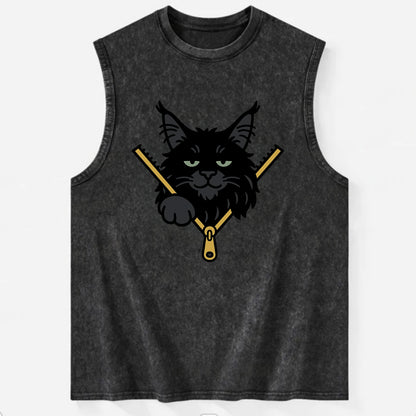 Black Maine Coon - Vintage Washed Tank - Black