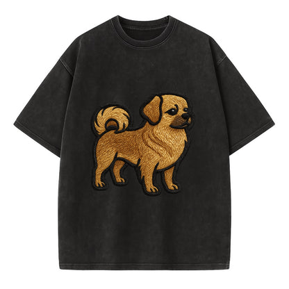 Tibetan Spaniel - Modern Tibetan breed d - Vintage T-shirt - Black