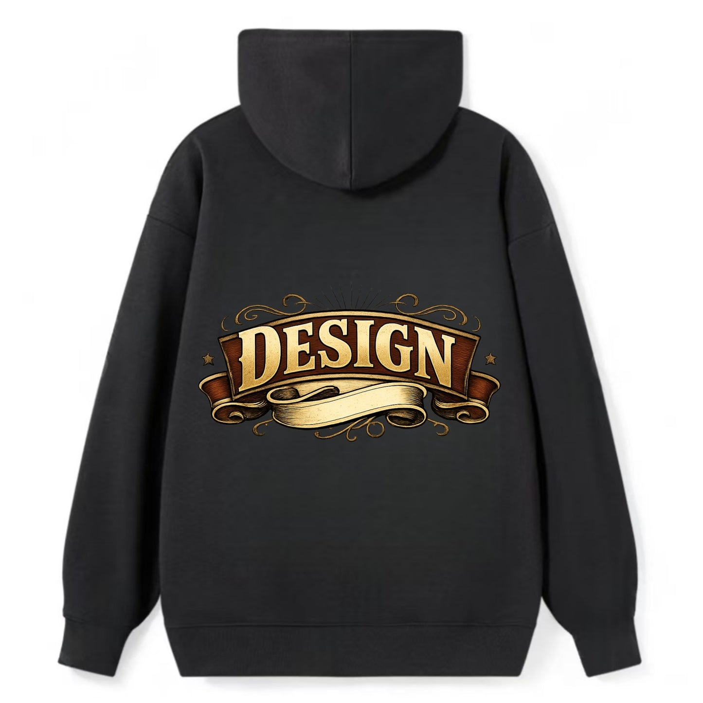 Bold typography design - "DESIGN" - intentional creation, aesthetic - Classic Pullover Hoodie - Black