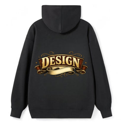 Bold typography design - "DESIGN" - intentional creation, aesthetic - Classic Pullover Hoodie - Black