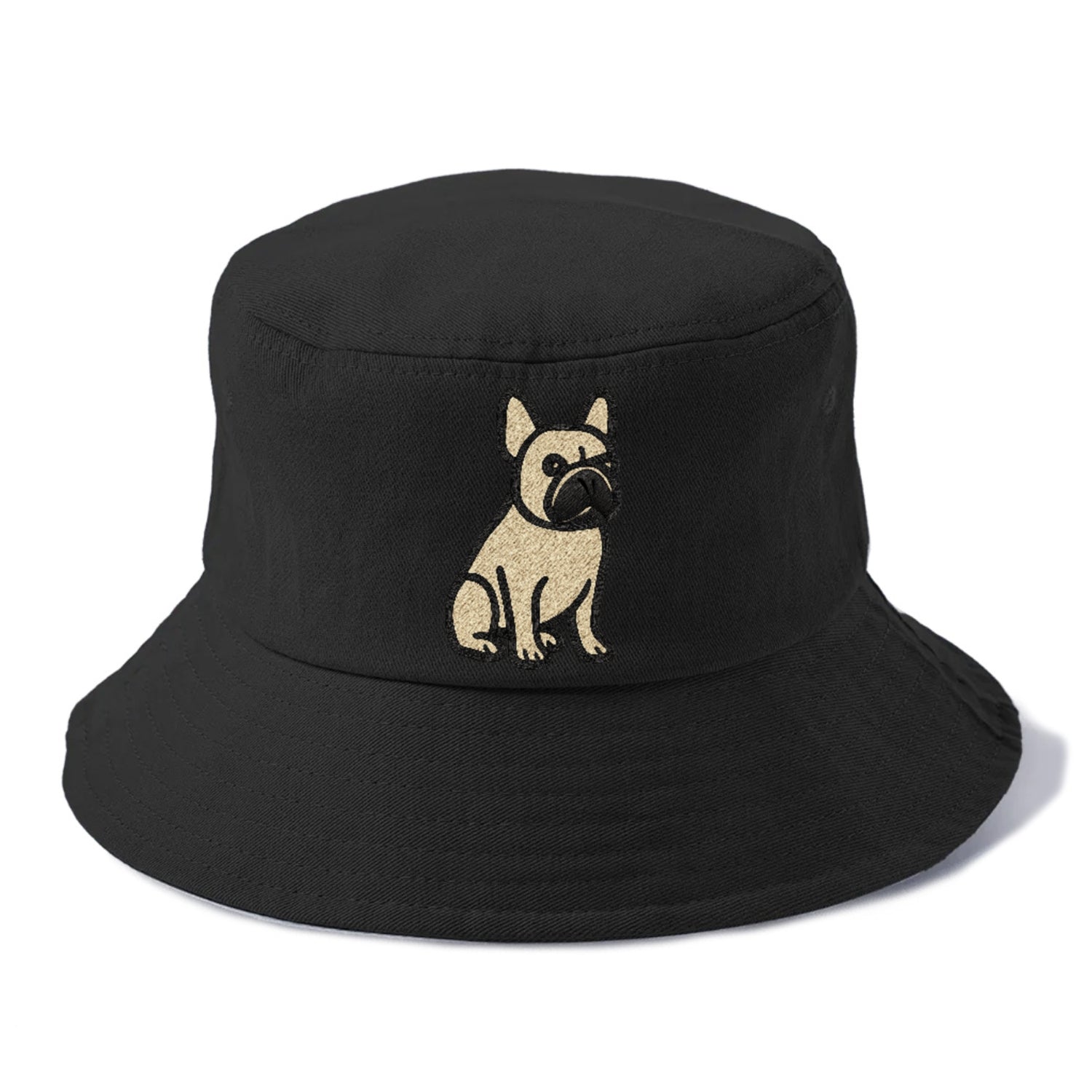 French Bulldog Fawn Colored Clean Sitting Pose Bucket Hat - Black