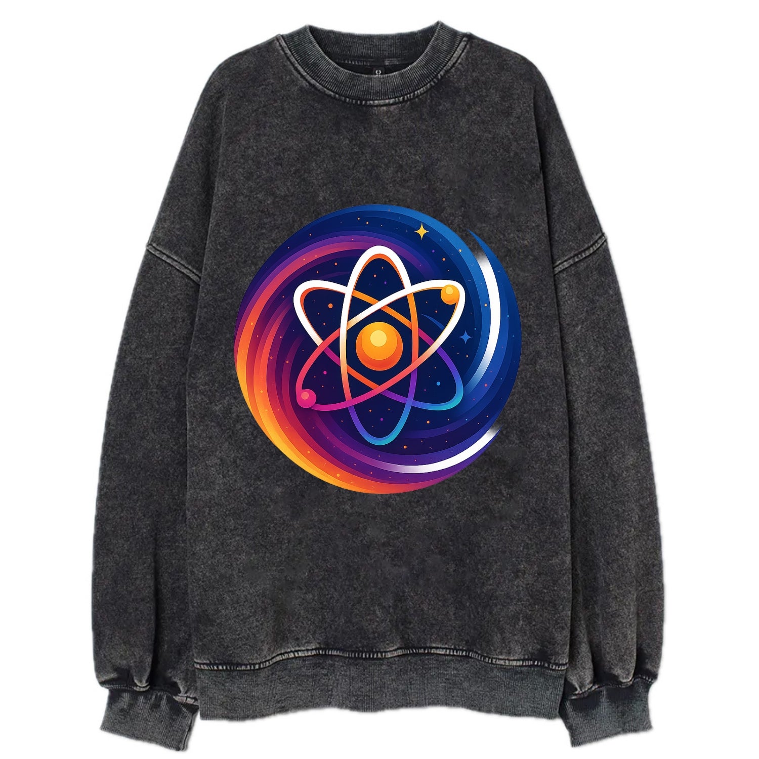 Micro Macro - Atom structure expanding i - Vintage Sweatshirt - Black