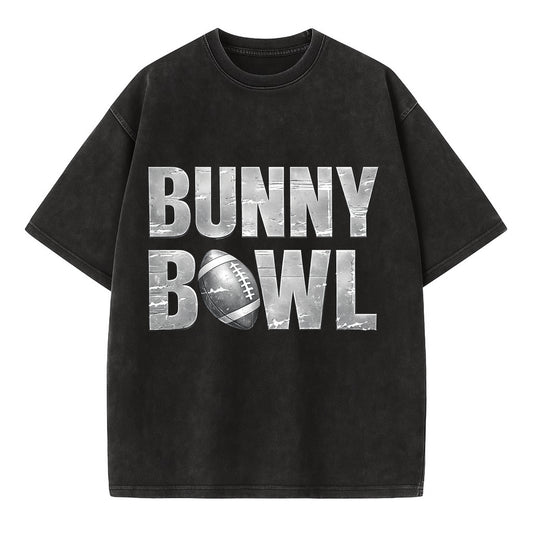 Bunny Bowl - Vintage T-shirt - Black