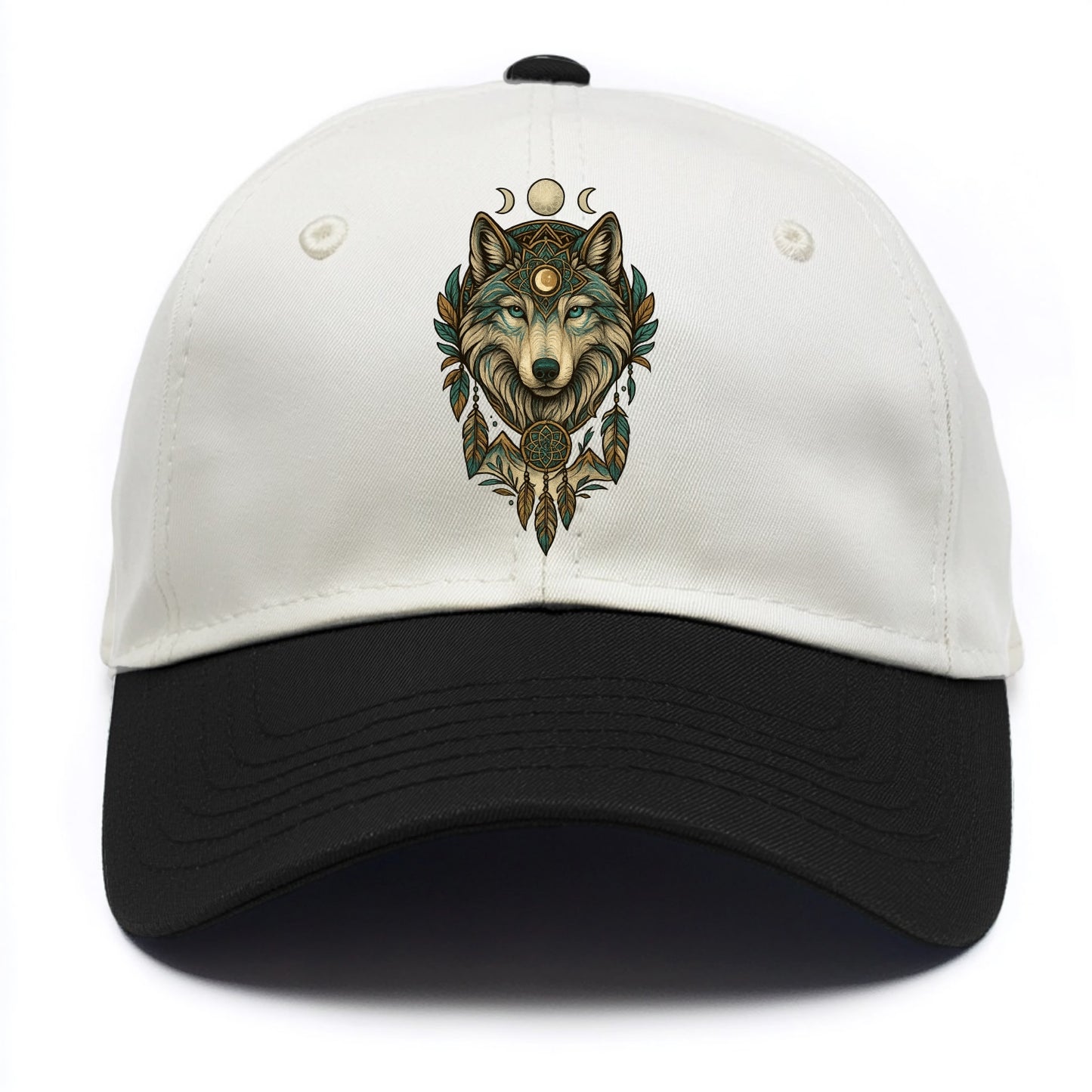 Pearl Wolf Shimmer  - Two Tone Cap - Black
