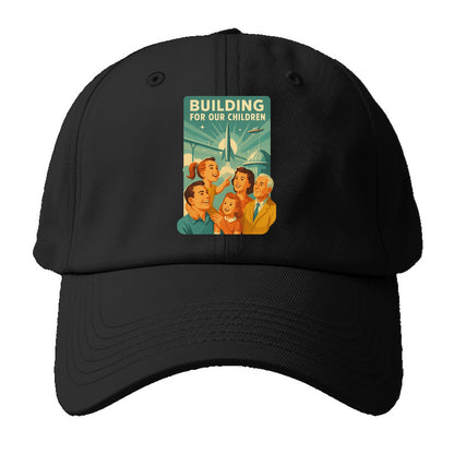 Multiple generations celebrating progress together - "Building for Our Children" - - Baseball Cap - Black