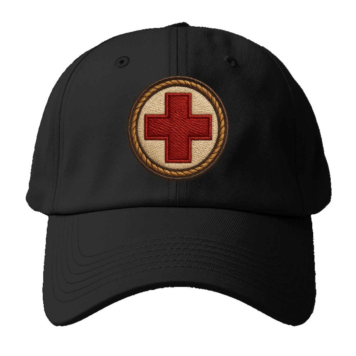 Medical Cross  - Baseball Cap For Big Heads - Black