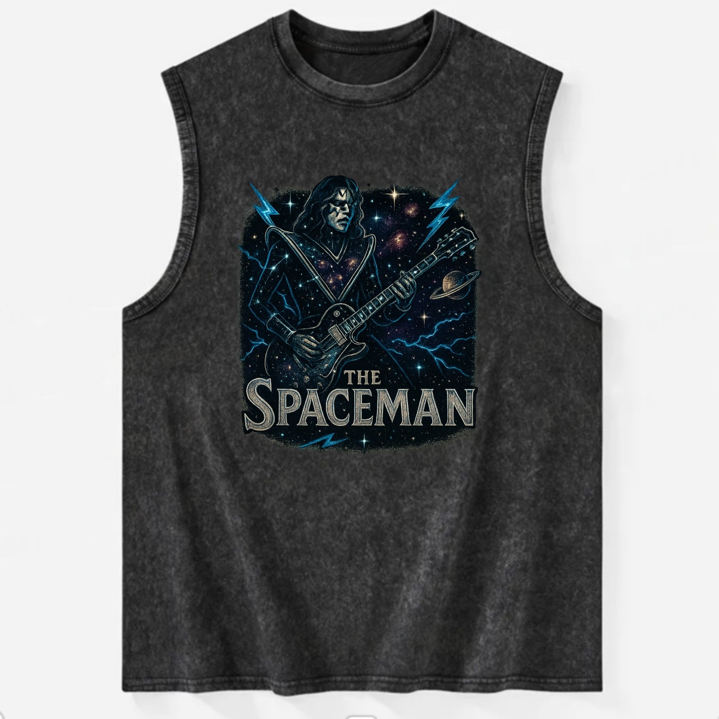 Spaceman Constellation - Vintage Washed Tank - Black