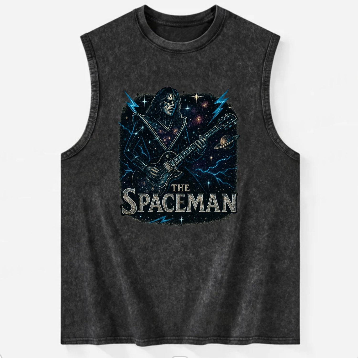 Spaceman Constellation - Vintage Washed Tank - Black