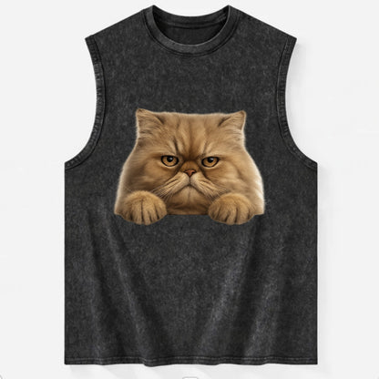 Persian Cat  - Vintage Washed Tank - Black