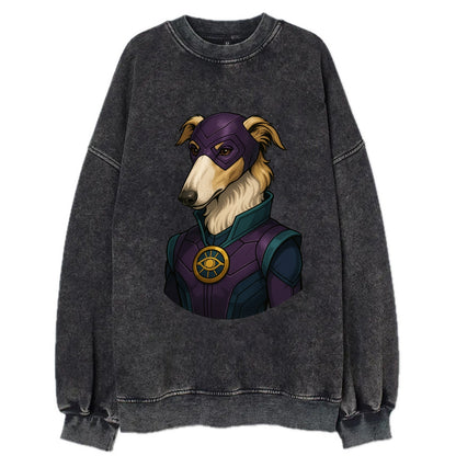 Borzoi Mystic Hero  - Vintage Sweatshirt - Black