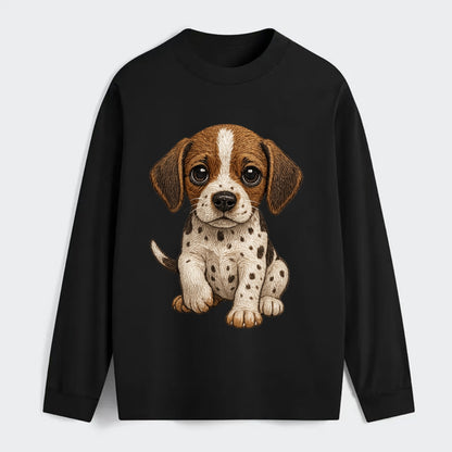 Baby Pointer Puppy - spotted coat, noble stance, alert eyes, - Classic Long Sleeve Shirt - Black