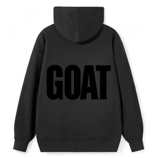 Bold typography design - "GOAT" - greatest of all time - Classic Pullover Hoodie - Black