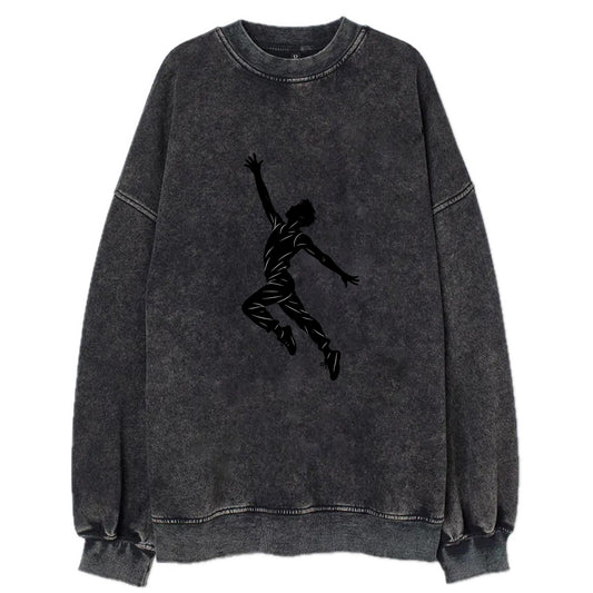 Modern dancer reaching skyward - Vintage Sweatshirt - Black